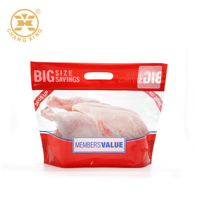 Chất lượng  VMPET EXPE Stand Up Pouch With Handle Roast Chicken Plastic Packaging For Frozen Food nhà máy