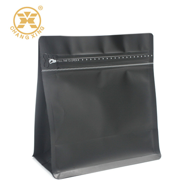 Ziplock Van khử khí một chiều Túi đựng cà phê Màu đen