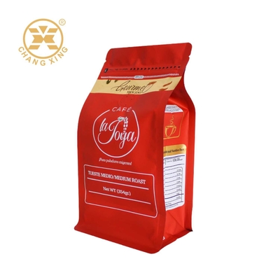 Túi cà phê rang đáy hộp bóng cao 16oz có khóa kéo và van