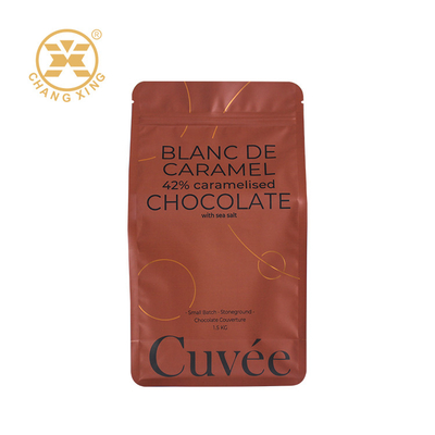Kết thúc mờ Túi đựng cà phê 16oz Túi đáy phẳng có dây kéo