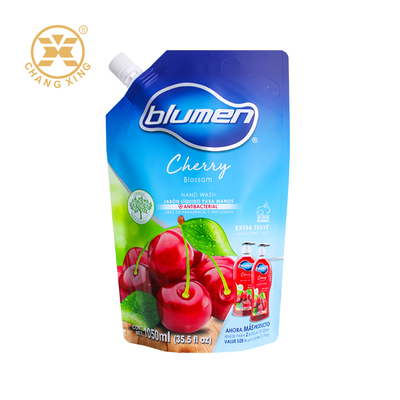 500ml 1L xà phòng lỏng ống xả túi chất tẩy rửa túi đóng gói tùy chỉnh in chất lỏng vệ sinh tay túi đóng gói với ống xả
