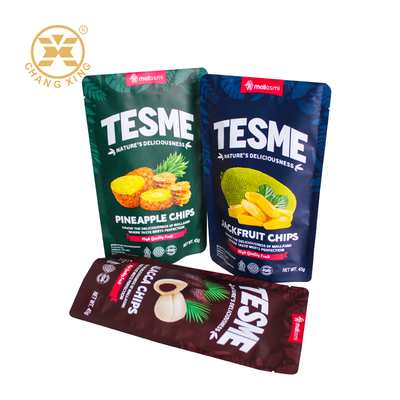 in tùy chỉnh Stand up pouch thiết kế khoai tây chips đóng gói nhựa chuối dừa chips đóng gói thức ăn khô Stand up bag