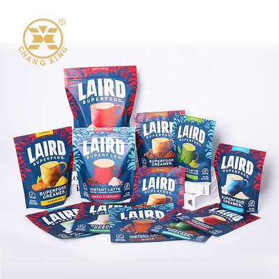 Nhiều màu sắc in Ziplock nhôm dẻo bao bì thực phẩm đứng lên túi với thiết kế tùy chỉnh cho thức uống ngay lập tức bột thực phẩm