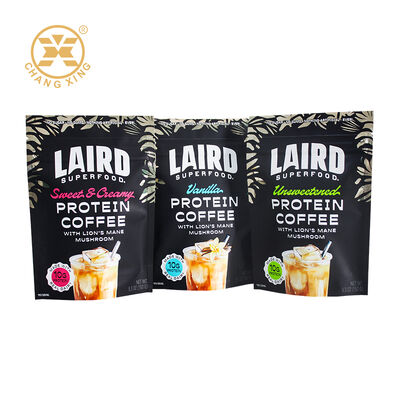 Túi đóng gói cà phê dạng đứng tùy chỉnh, túi đựng bột protein bằng nhựa chống ẩm, túi cà phê hàn nhiệt