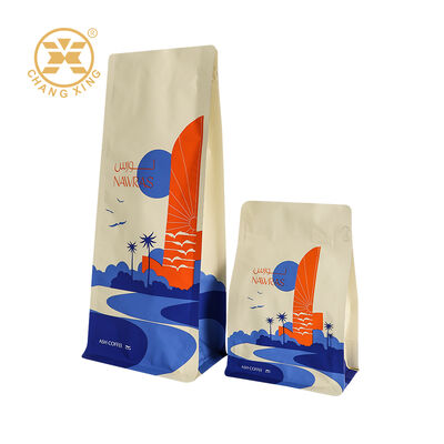250g 500g Custom Coffee Flat Bottom Pouch Stand Up Coffee Beans Bao bì túi chống ẩm túi khóa