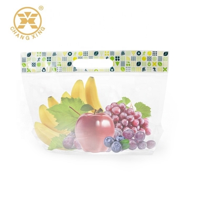 0,5kg Trái cây thông hơi Đứng lên Túi có dây kéo Túi nhựa trong suốt để đóng gói với dây kéo tay cầm