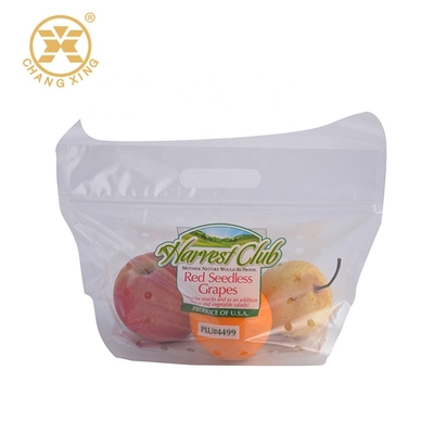 Nhựa PP EXPE Túi bao bì trái cây khô 3kg Túi đứng lên với lỗ thông hơi dây kéo