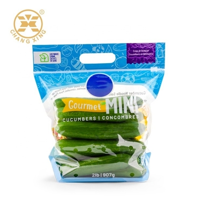 Túi đóng gói rau có lỗ đục lỗ Ziplockk 1kg Túi đứng lên có thể uốn lại
