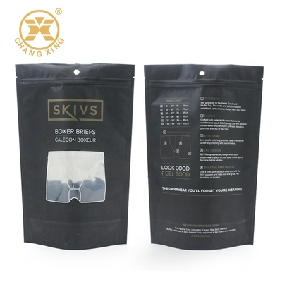 60 Microns BRC Zip Lock Túi nhựa có thể tái sử dụng Túi lưu trữ đồ lót Màu đen mờ